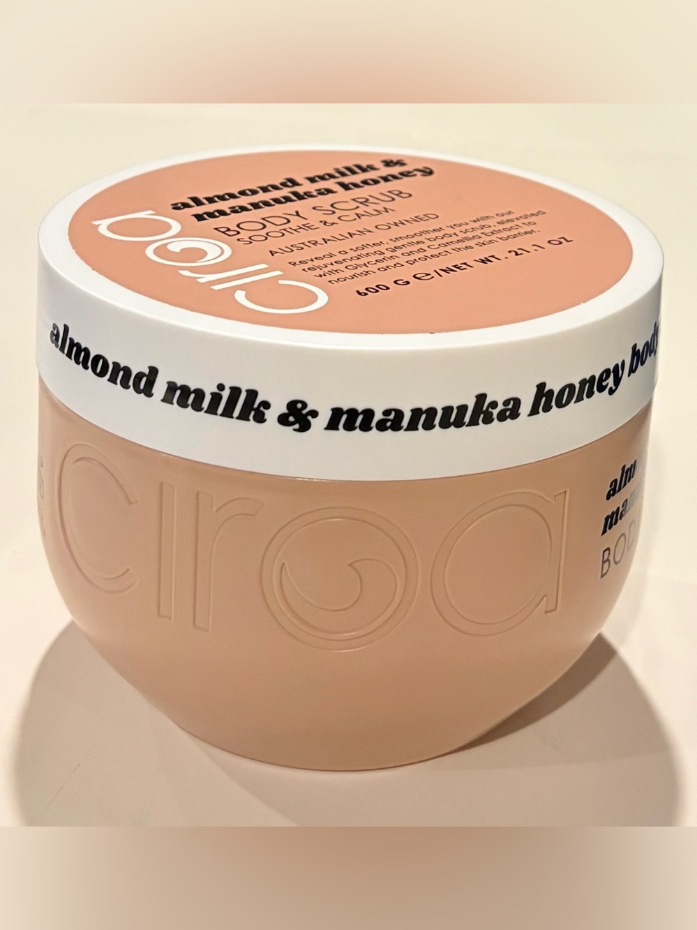 CIROA Almond Milk & Manuka Honey Soothing Exfoliating BODY SCRUB 21.1 oz NEW!